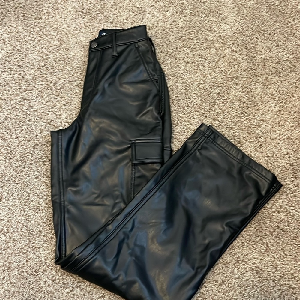 Hollister faux leather cargo pant